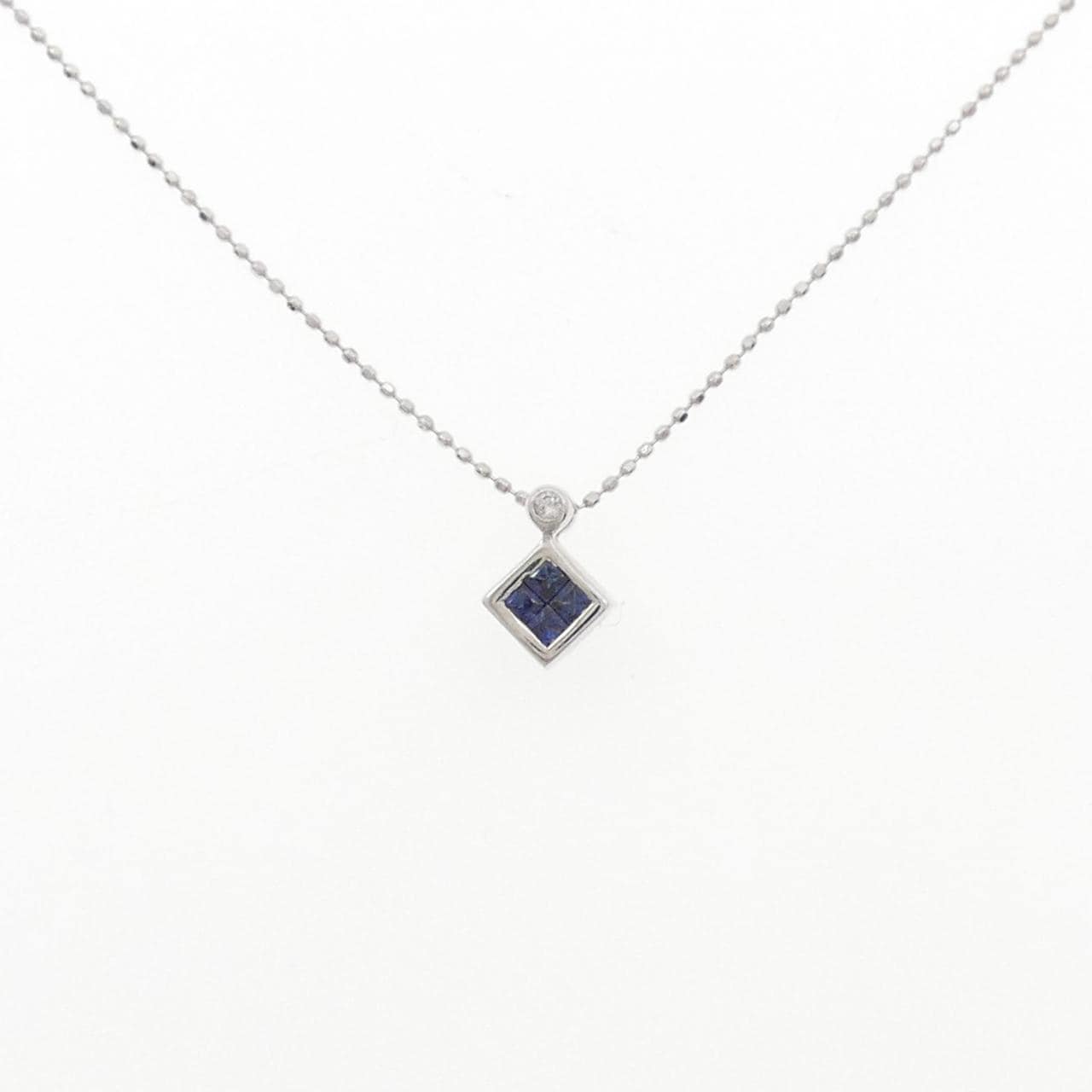 K18WG サファイヤ ネックレス 0.20CT