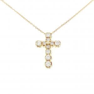 K18YG クロス ダイヤモンド ネックレス 0.50CT