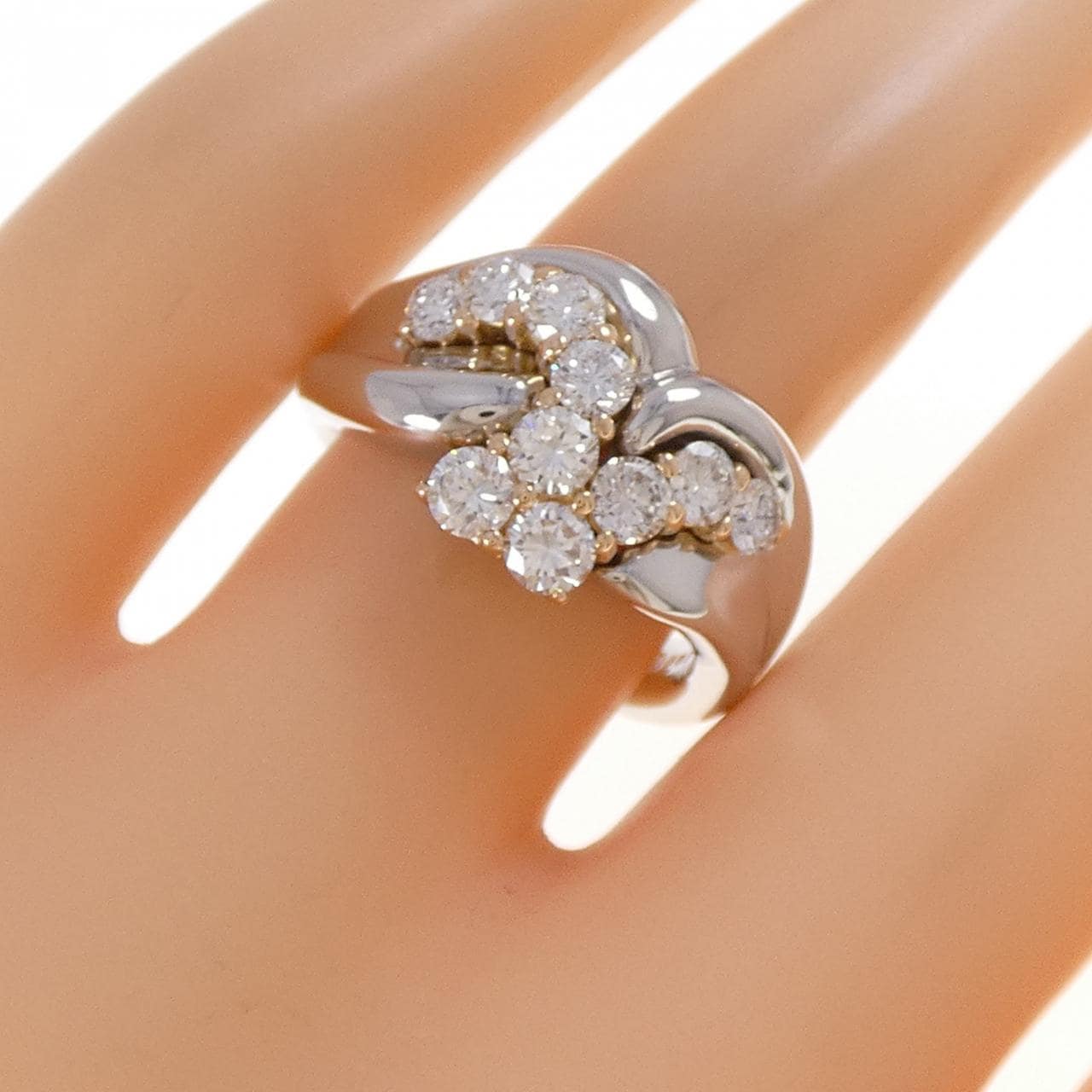 PT950/K18PG ダイヤモンド リング 1.03CT