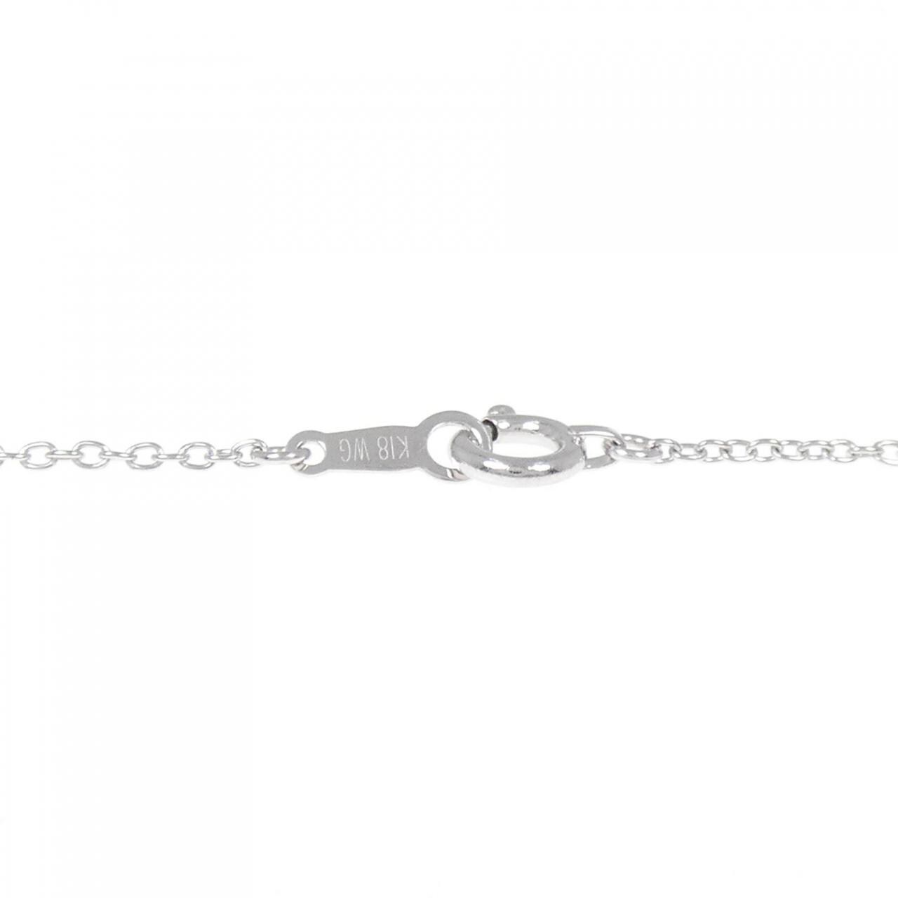 K18WG ハート×クローバー ダイヤモンド ネックレス 0.53CT