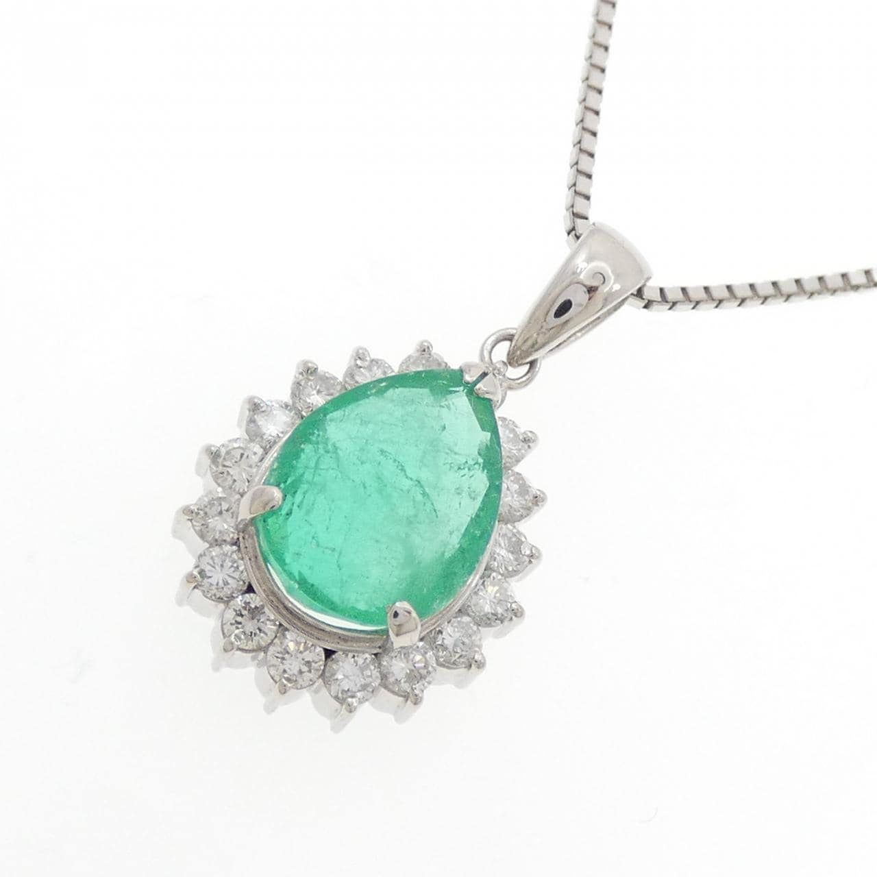 PT900/PT850 エメラルド ネックレス 2.93CT