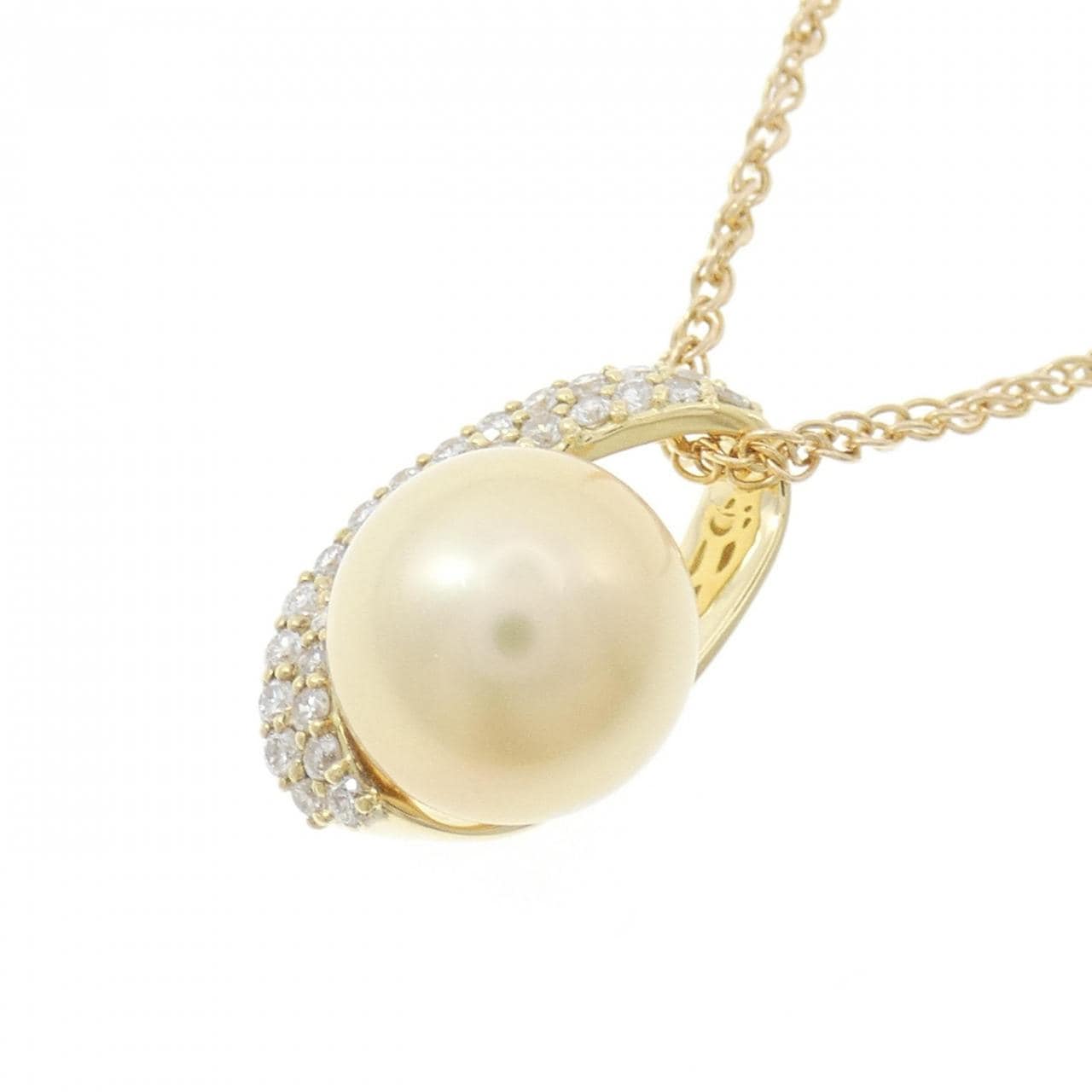 K18YG 白蝶パール ネックレス