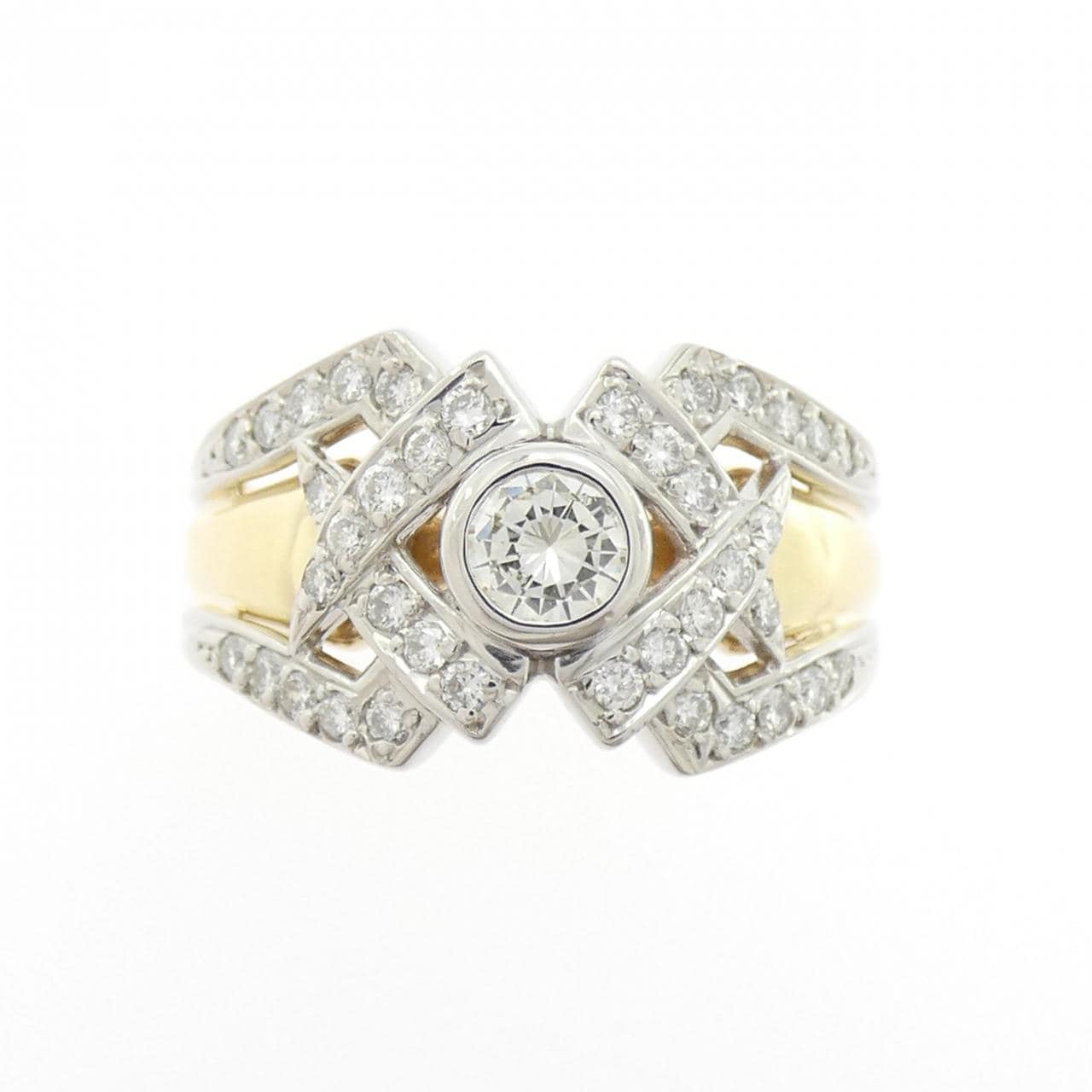 K18YG/PT900 ダイヤモンド リング 0.70CT