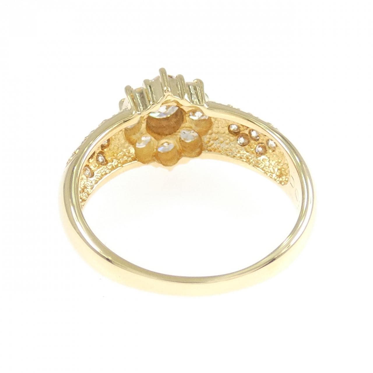 K18YG フラワー ダイヤモンド リング 0.20CT