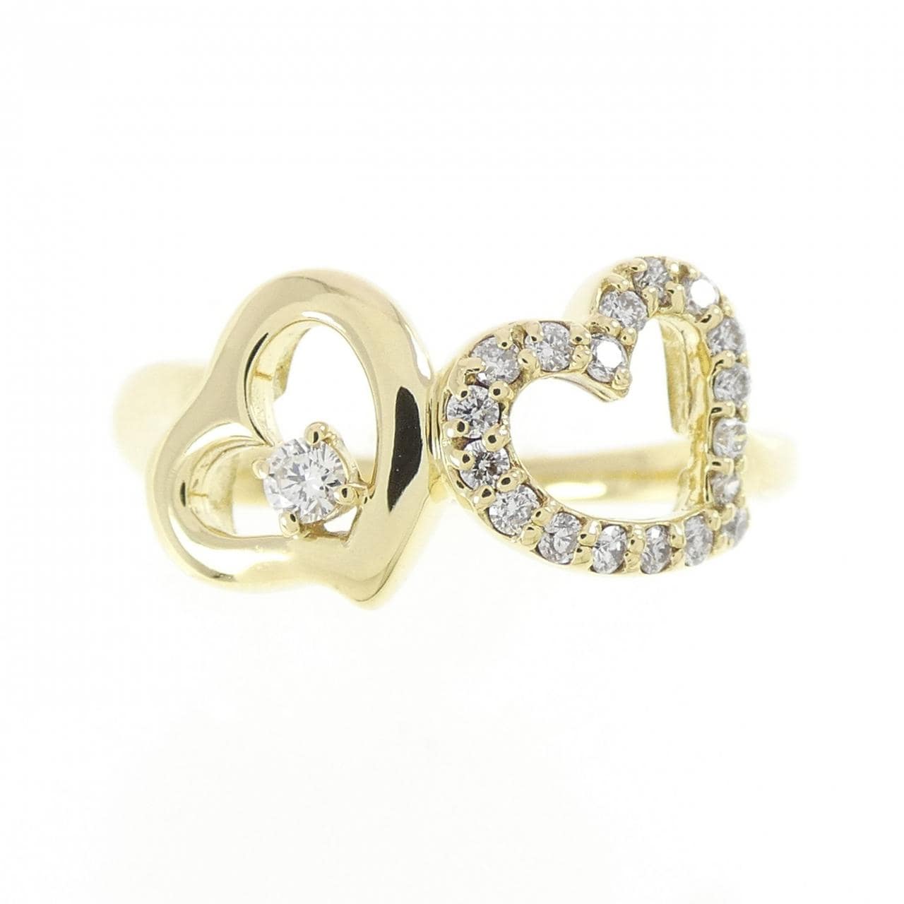 K18YG ハート ダイヤモンド リング 0.15CT