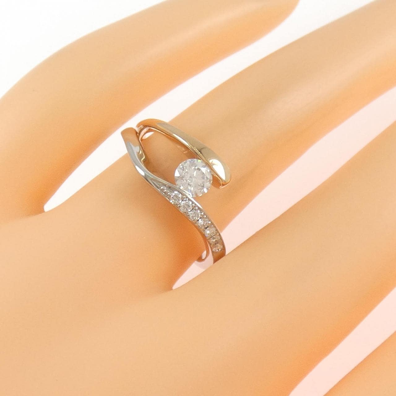 K18PG/PT900 ダイヤモンド リング 0.304CT