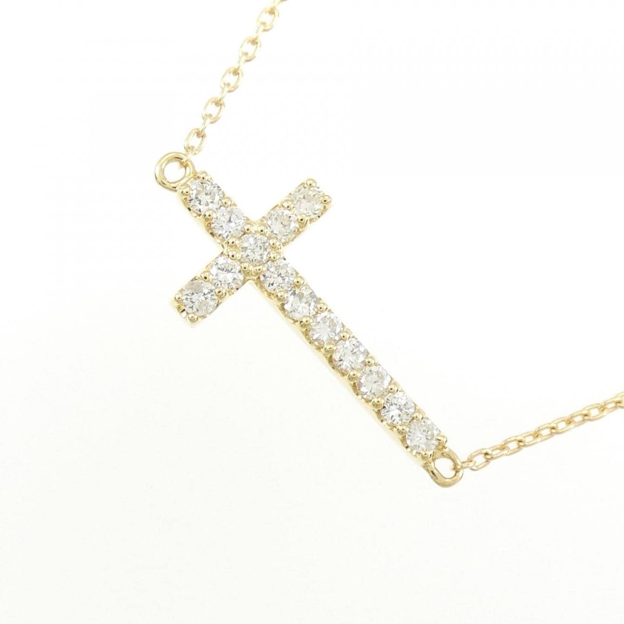 [Remake] K18YG cross Diamond necklace 0.13CT