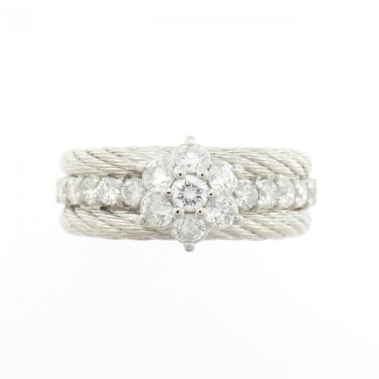 PT900 フラワー ダイヤモンド リング 0.77CT