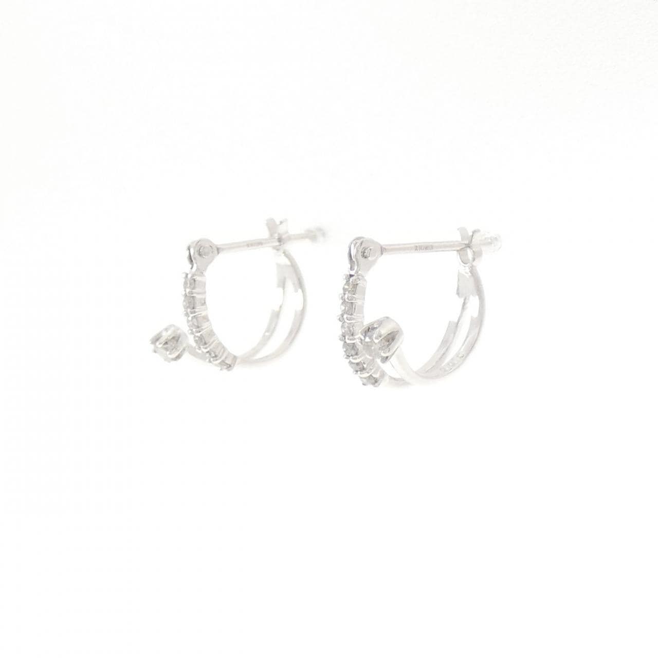 K10WG ダイヤモンド ピアス 0.10CT