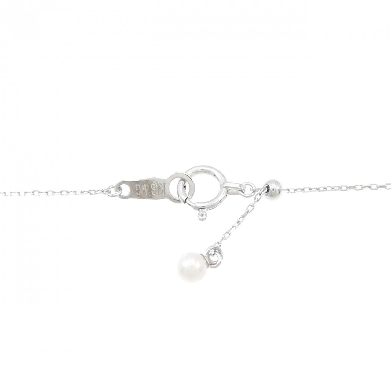 K18WG Moon Diamond Necklace 0.15CT