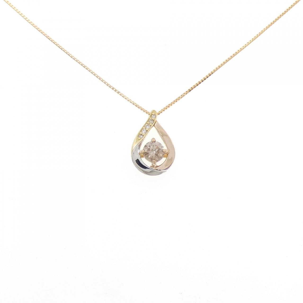 K18YG/PT950/K18PG ダイヤモンド ネックレス 0.50CT