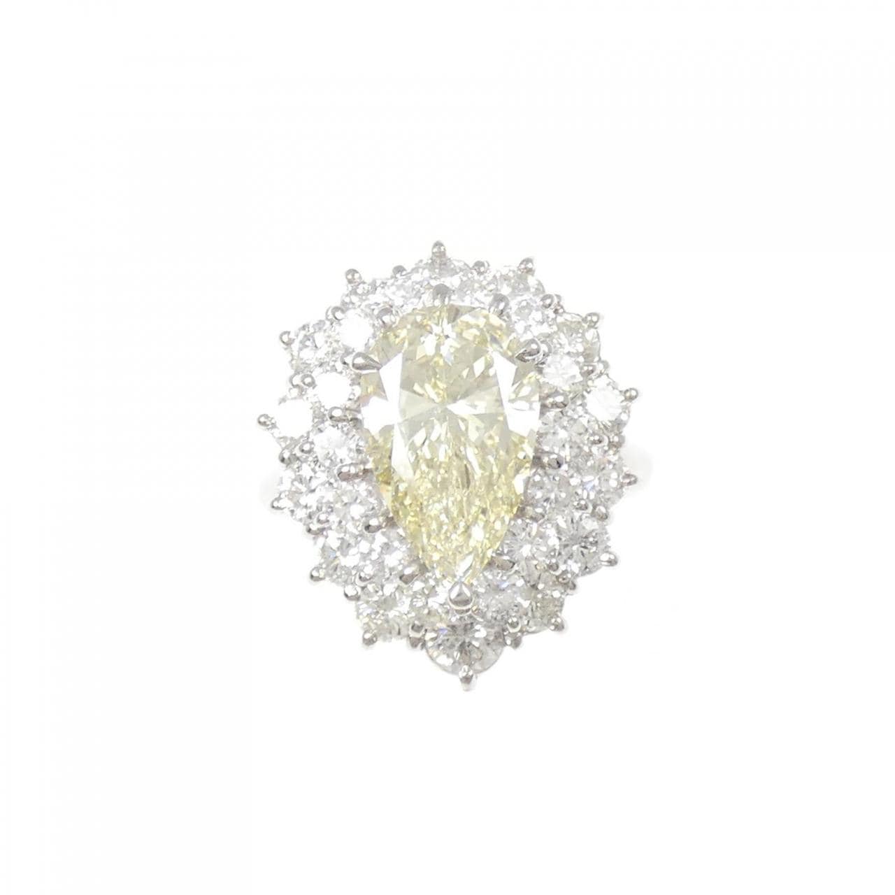 PT900 ダイヤモンド リング 3.019CT LY VS1 ペアシェイプ