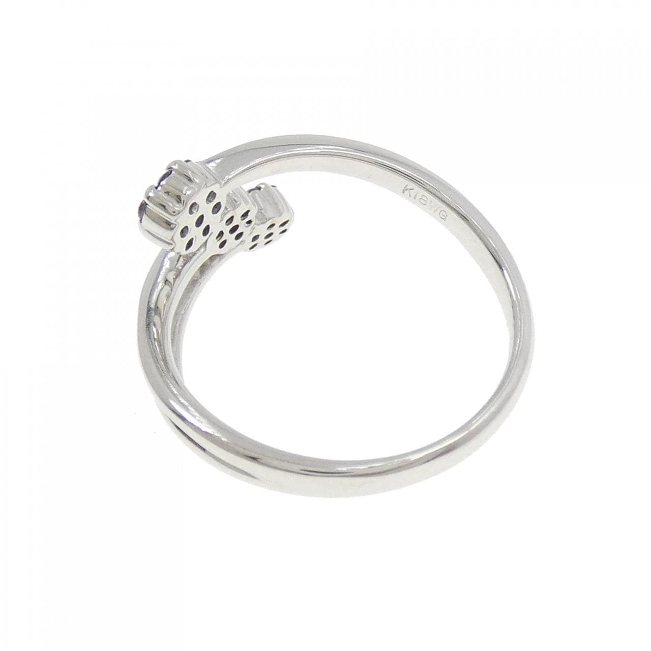 K18WG フラワー ダイヤモンド リング 0.16CT