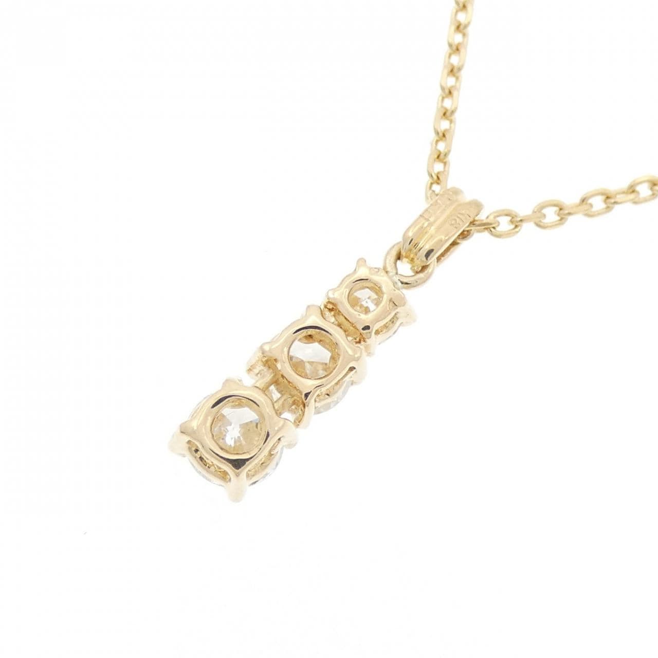 K18YG スリーストーン ダイヤモンド ネックレス 0.50CT