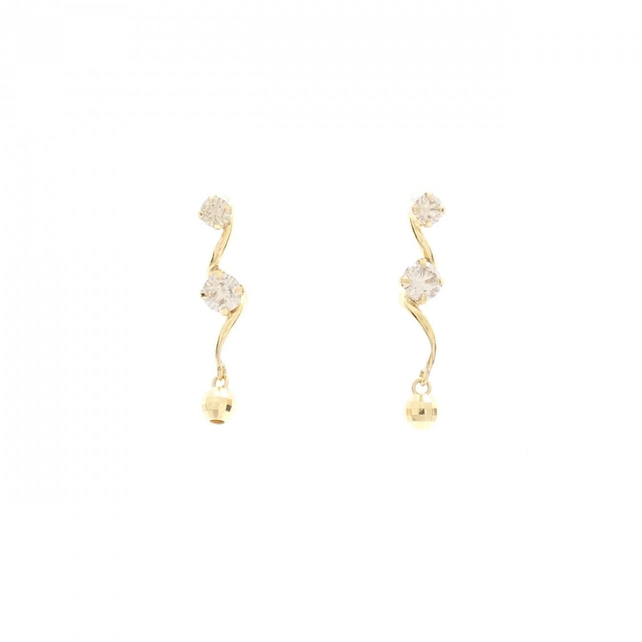【新品】K18YG ダイヤモンド ピアス 0.30CT