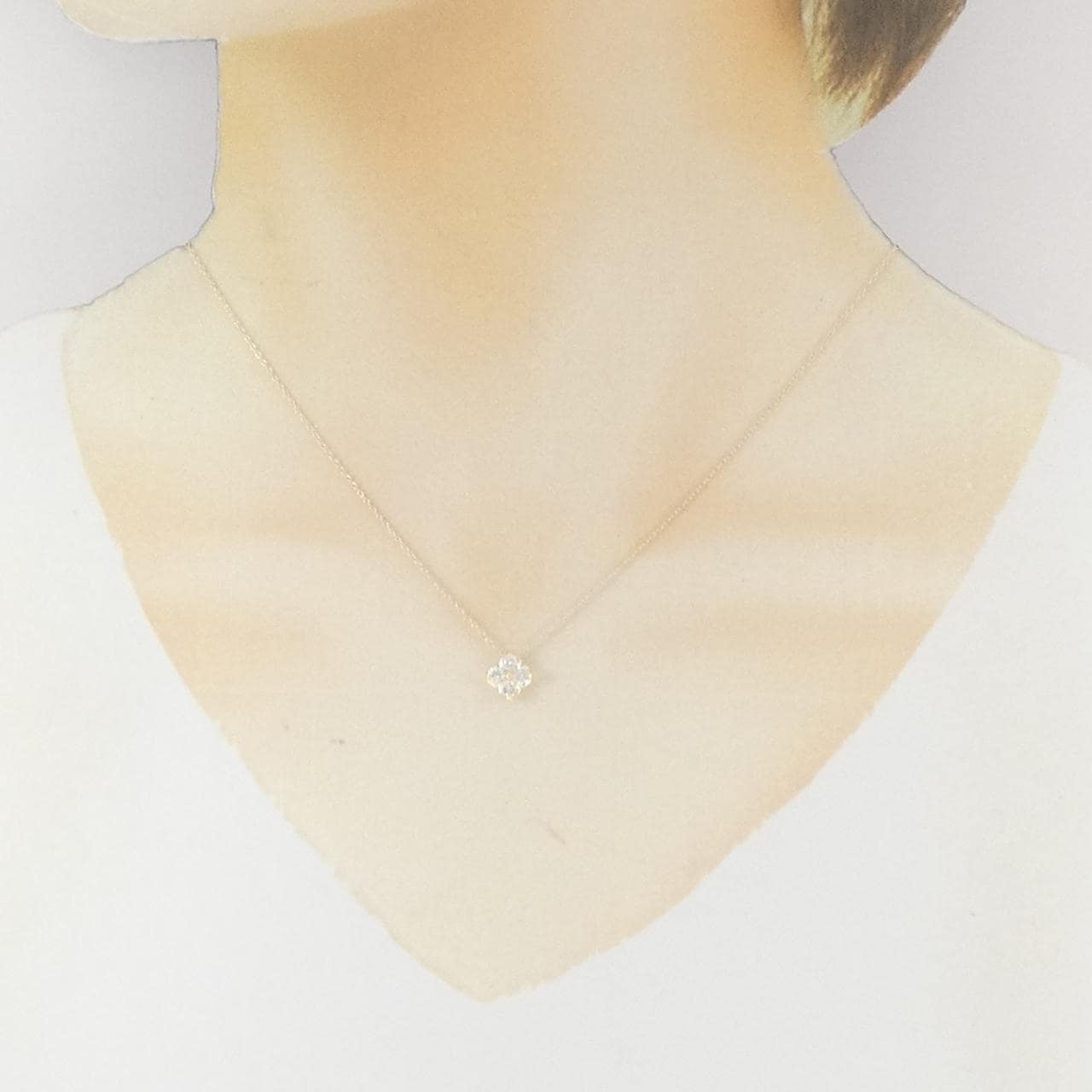【リメイク】K10YG フラワー ダイヤモンド ネックレス 0.30CT