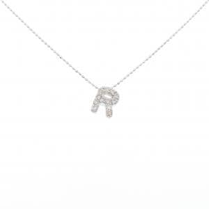 K18WG イニシャルR ダイヤモンド ネックレス 0.27CT