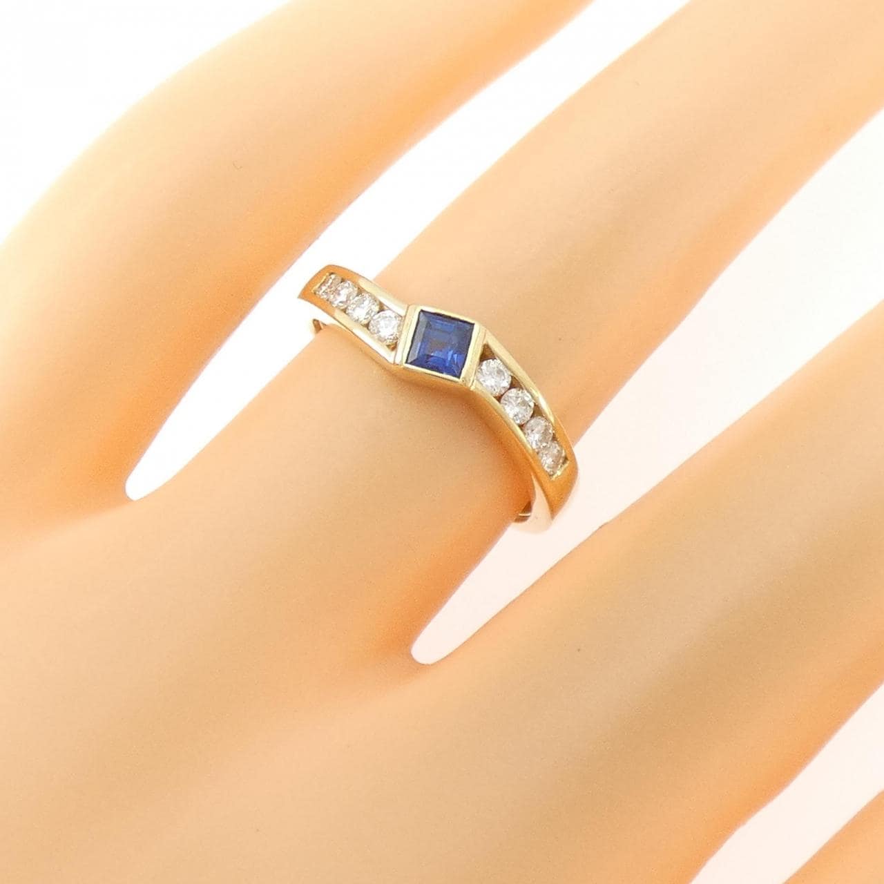 18KYG サファイヤ リング 0.23CT
