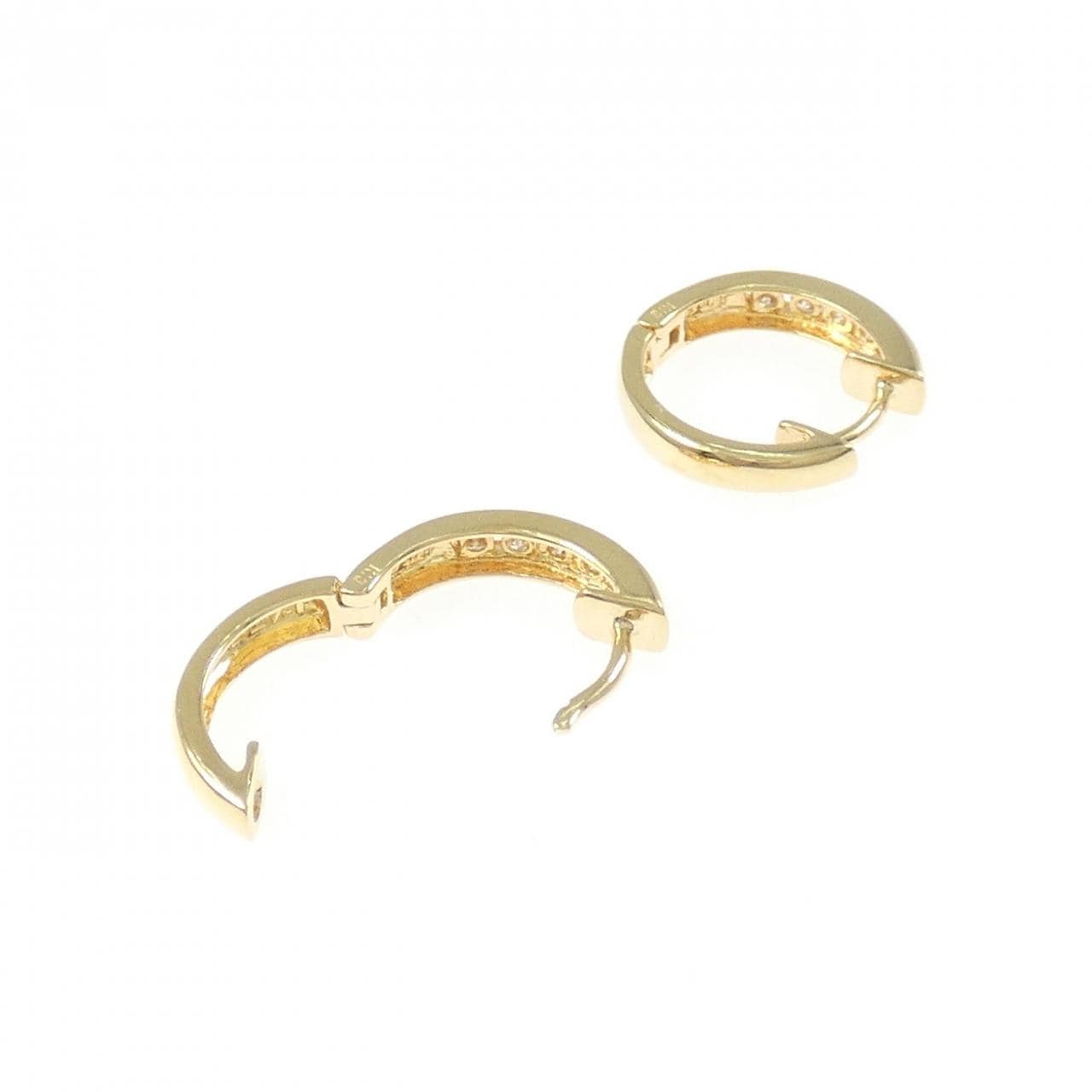 K18YG ダイヤモンド フープ ピアス 0.30CT