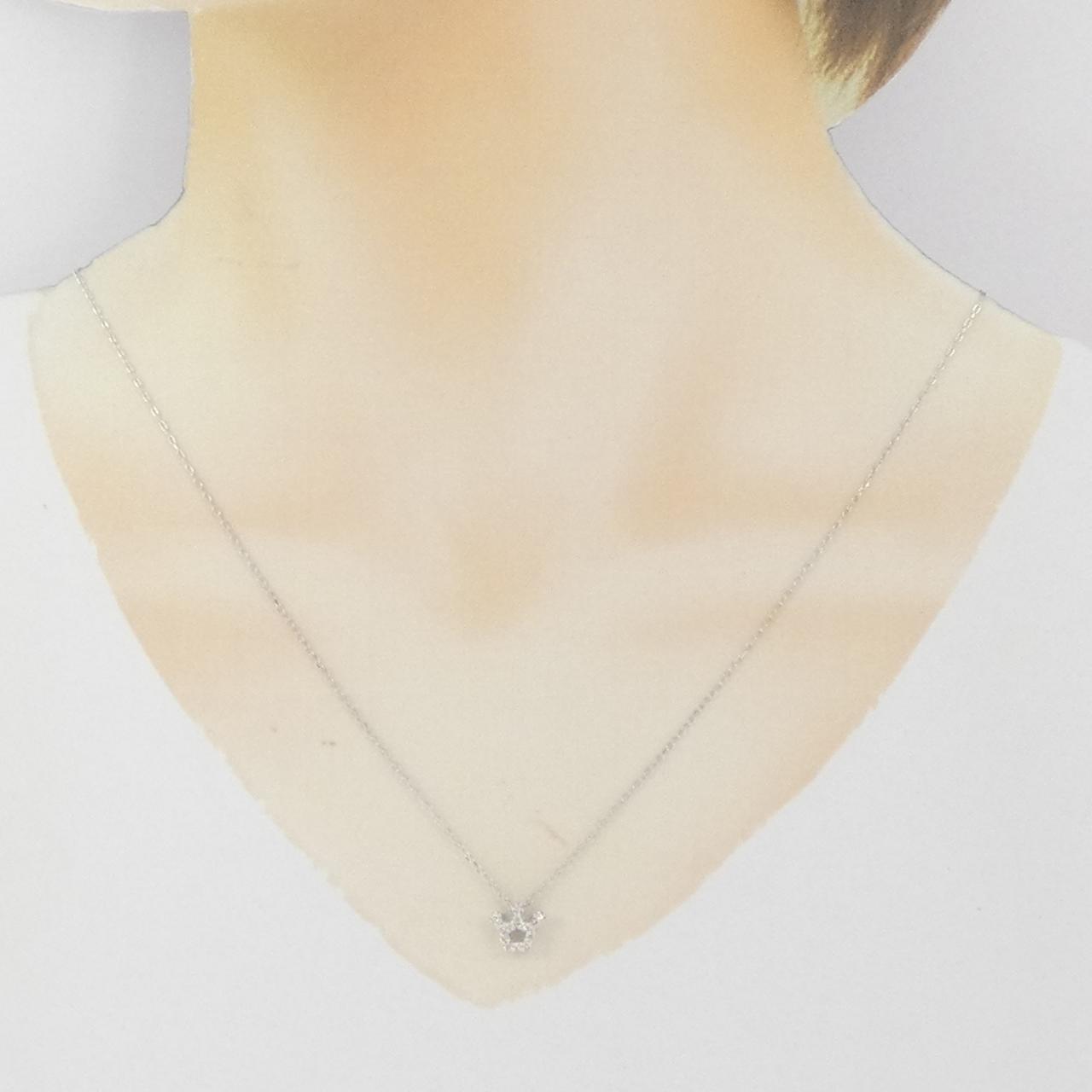 K18WG クラウン ダイヤモンド ネックレス 0.08CT