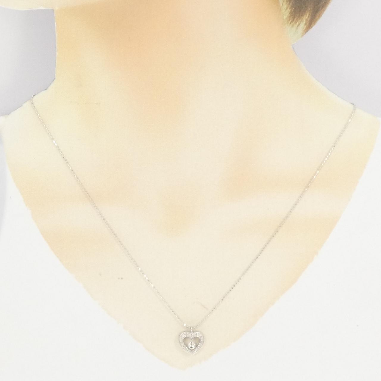 K18WG ハート ダイヤモンド ネックレス 0.15CT
