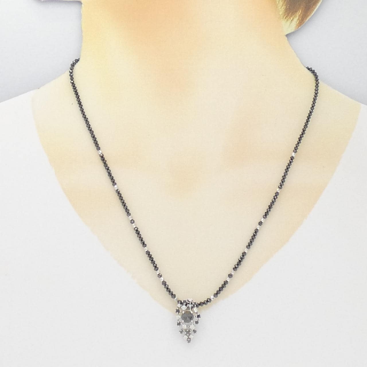 K18WG ダイヤモンド ネックレス 1.56CT