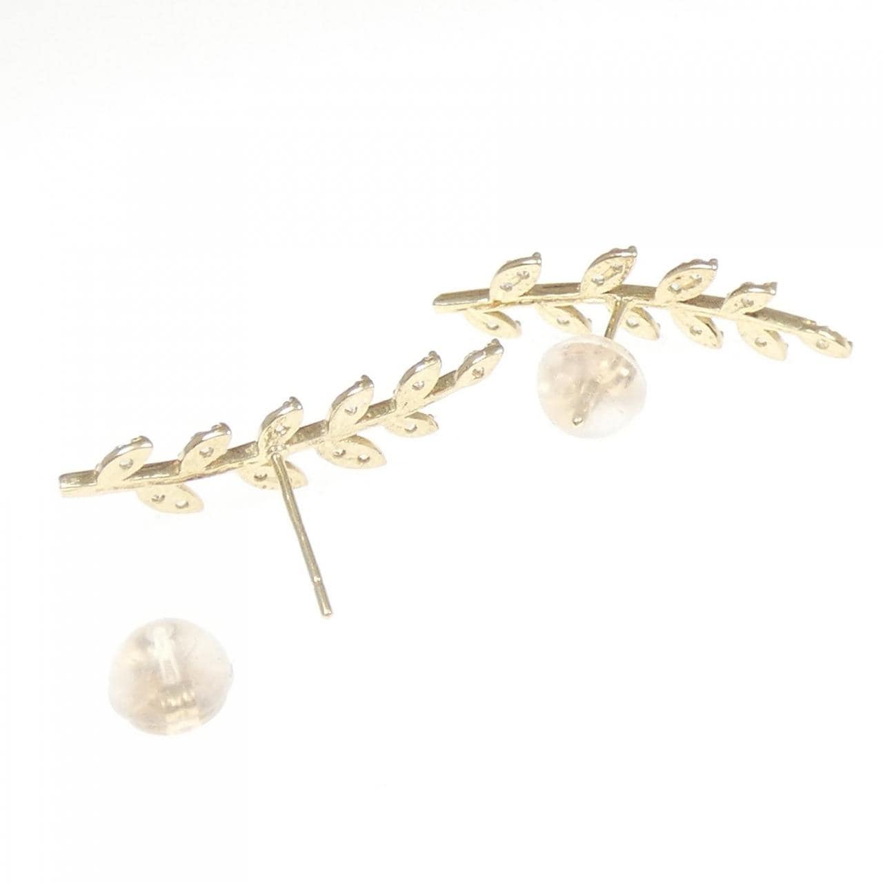 K10YG リーフ キュービック ピアス