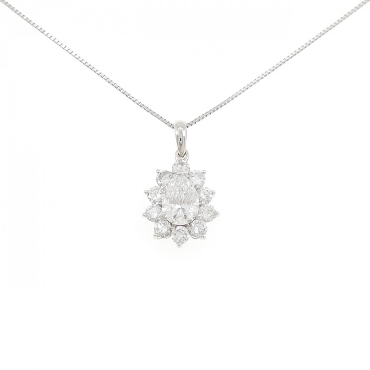 PT900/PT850 ダイヤモンド ネックレス 0.883CT F VVS1 ペアシェイプ