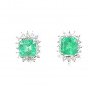 PT900 エメラルド イヤリング 2.22CT