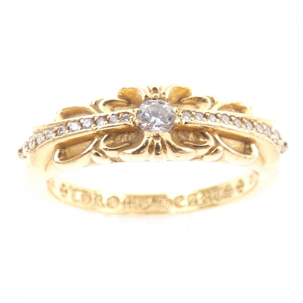 クロムハーツ CHROME HEARTS BABY CLSC FLORAL CRS DMND PAVE 207146023GLDXXX002 RING