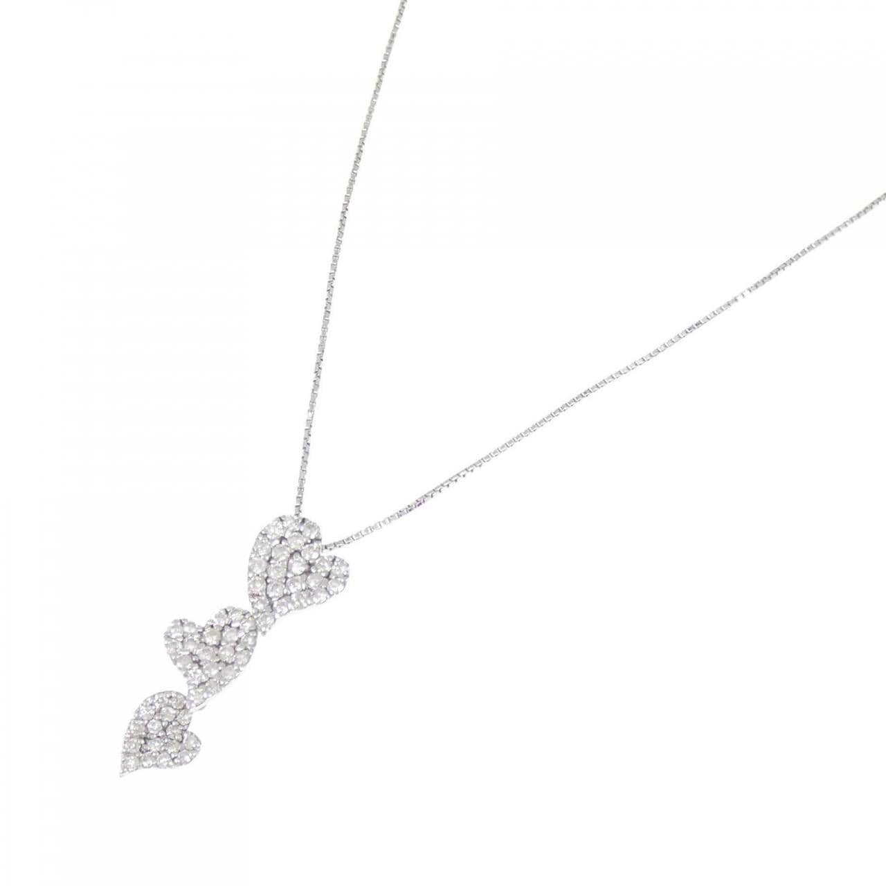 K14WG ハート ダイヤモンド ネックレス 1.00CT