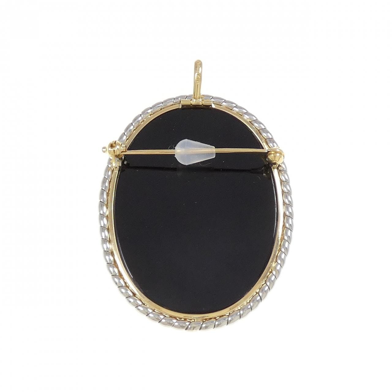 K18YG/PT900 Agate Cameo Brooch