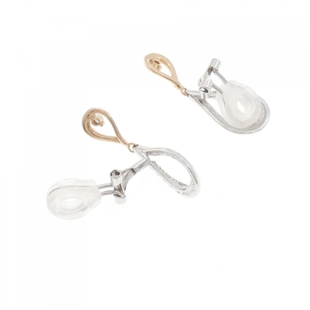 K14WG/K18PG ダイヤモンド イヤリング 0.14CT