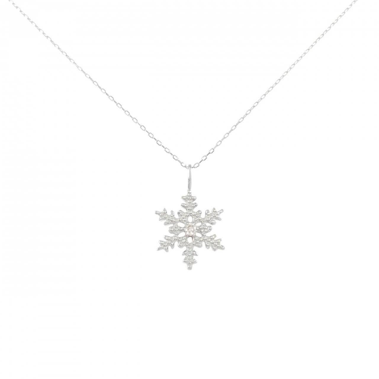 PT950/PT850 スノーフレーク ダイヤモンド ネックレス 0.02CT