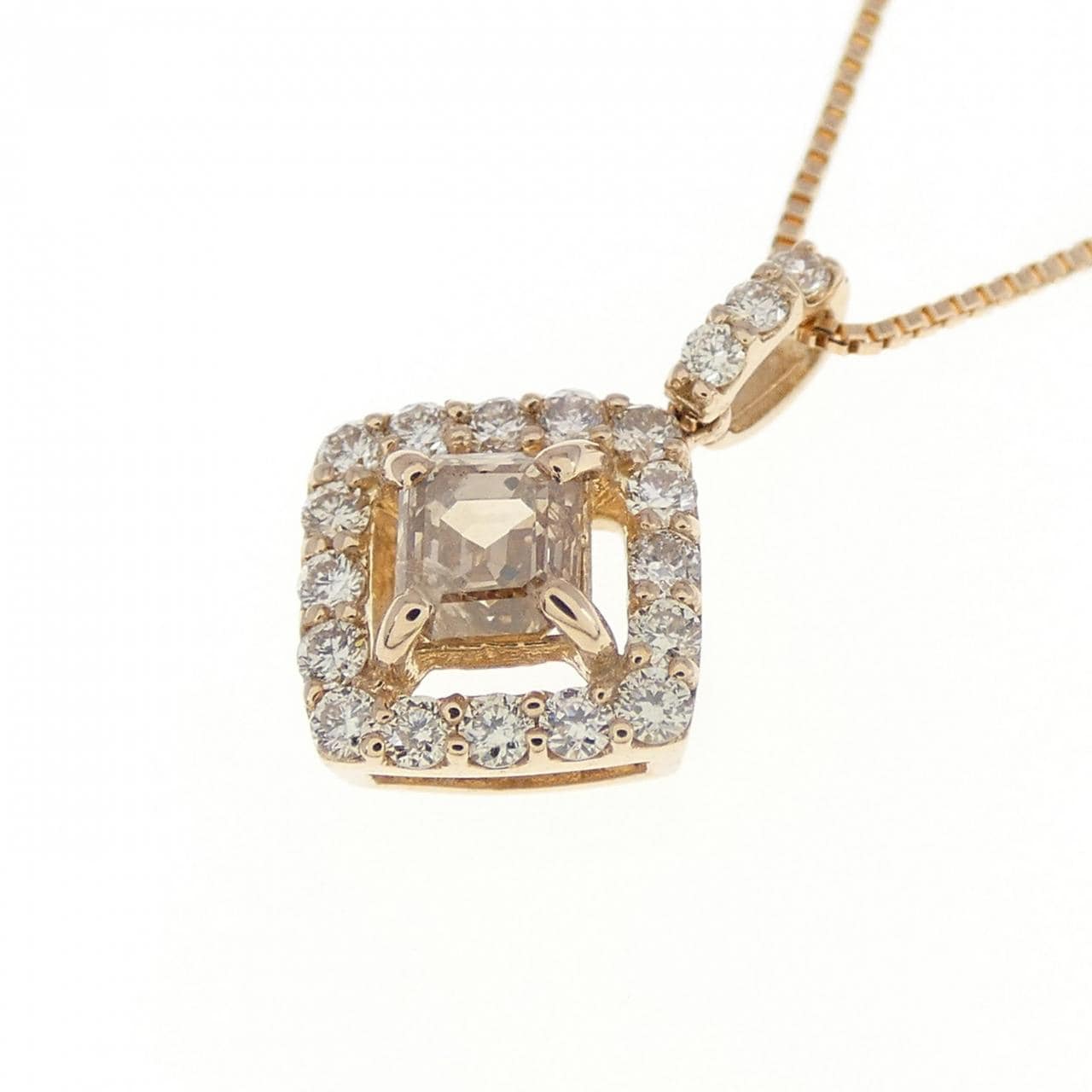 【新品】K18PG ダイヤモンド ネックレス 0.37CT