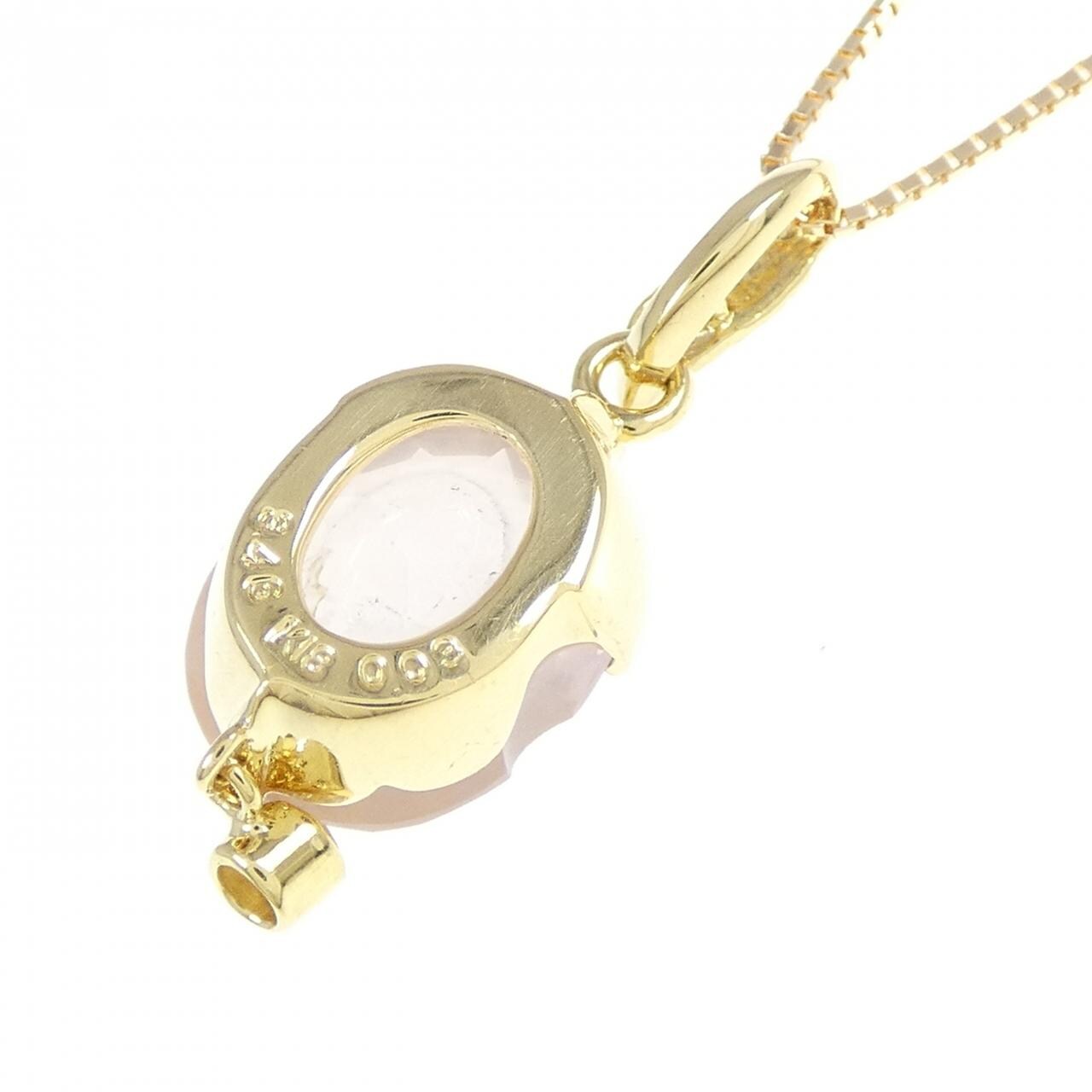 K18YG ローズクオーツ ネックレス 3.46CT