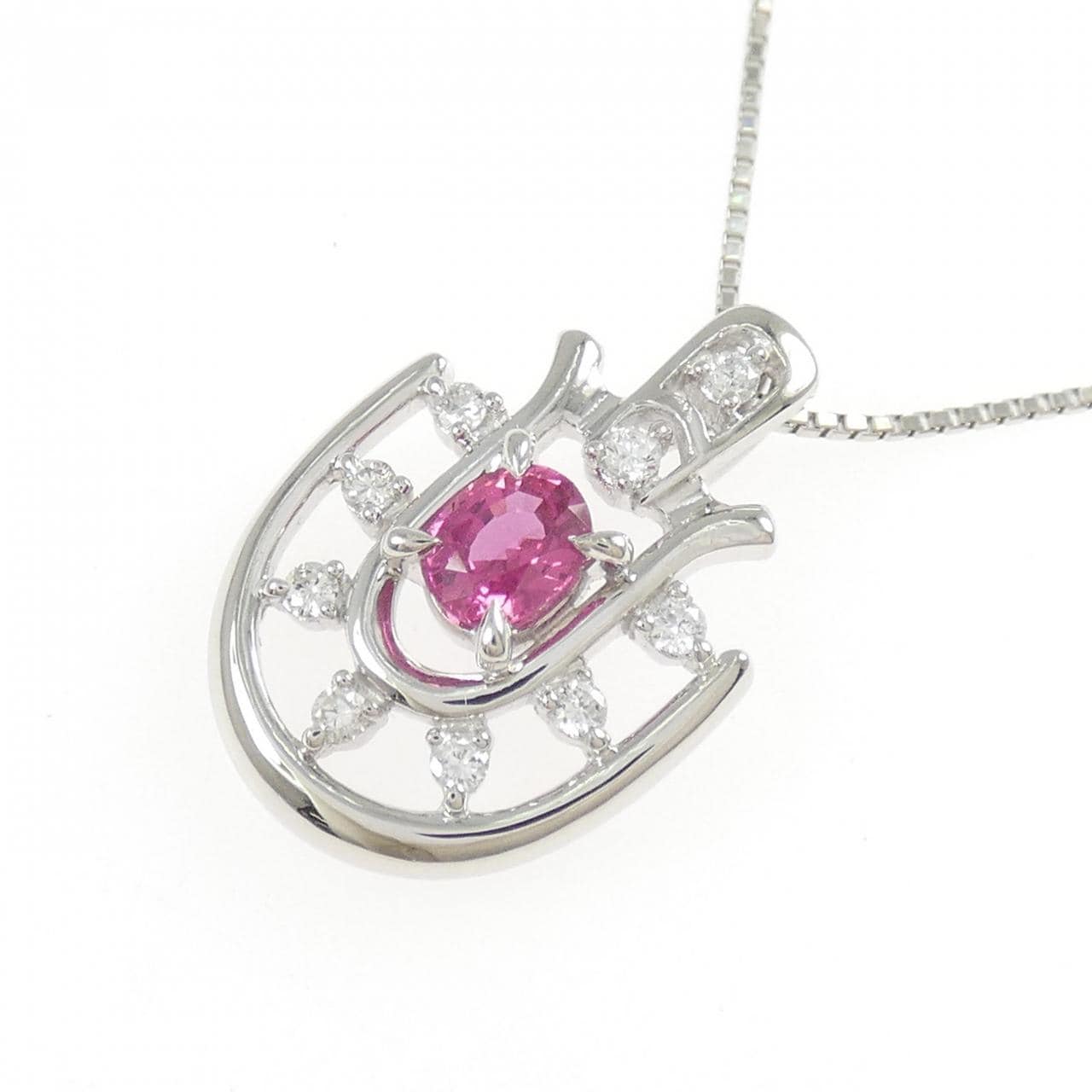 PT900/PT850 ルビー ネックレス 0.41CT