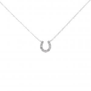 K10WG ホースシュー ダイヤモンド ネックレス 0.20CT