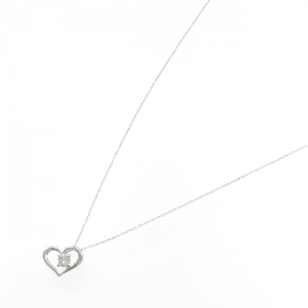 PT900/PT850 ハート ダイヤモンド ネックレス 0.10CT