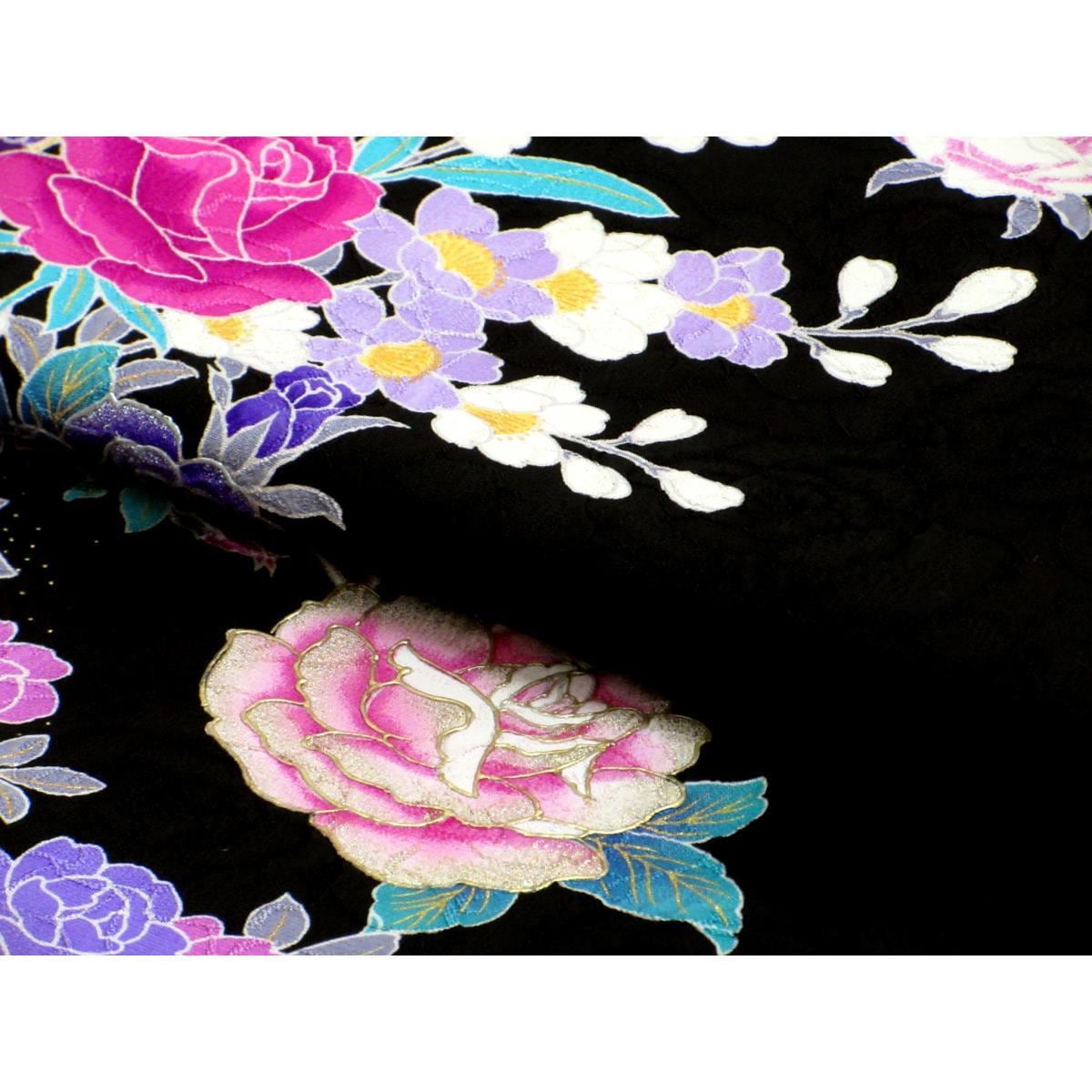 振袖　友禅金彩加工　刺繍入りボカシ染