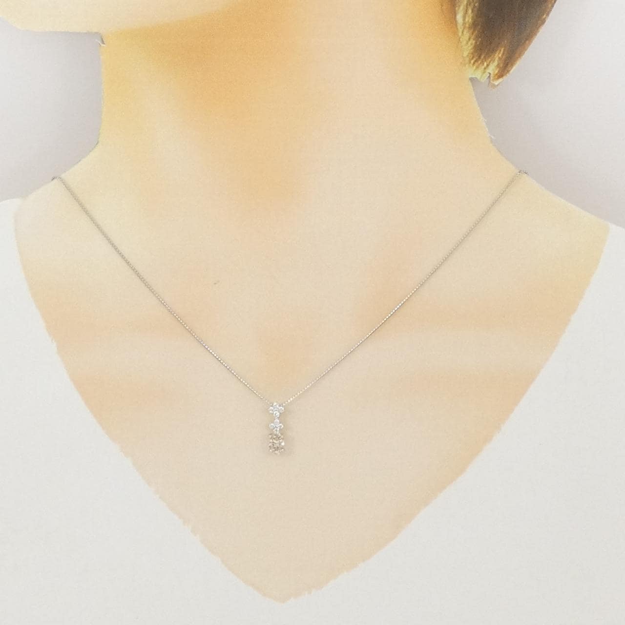 K18WG ダイヤモンド ネックレス 0.528CT