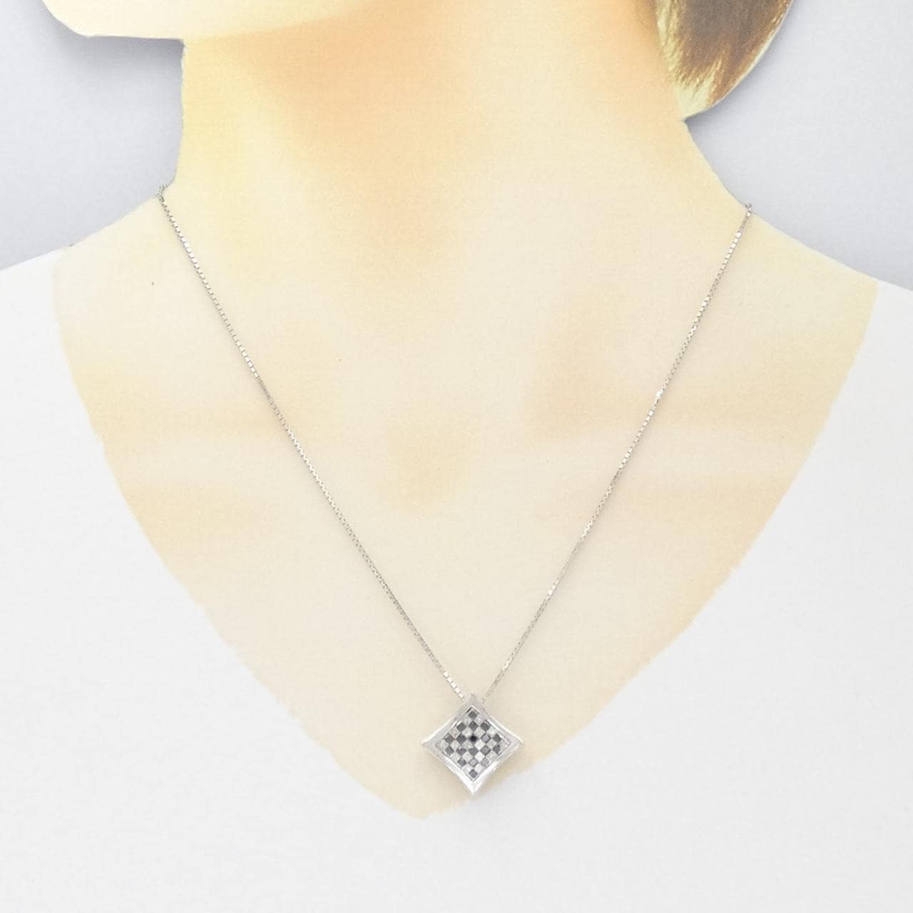 K18WG ダイヤモンド ネックレス 1.00CT