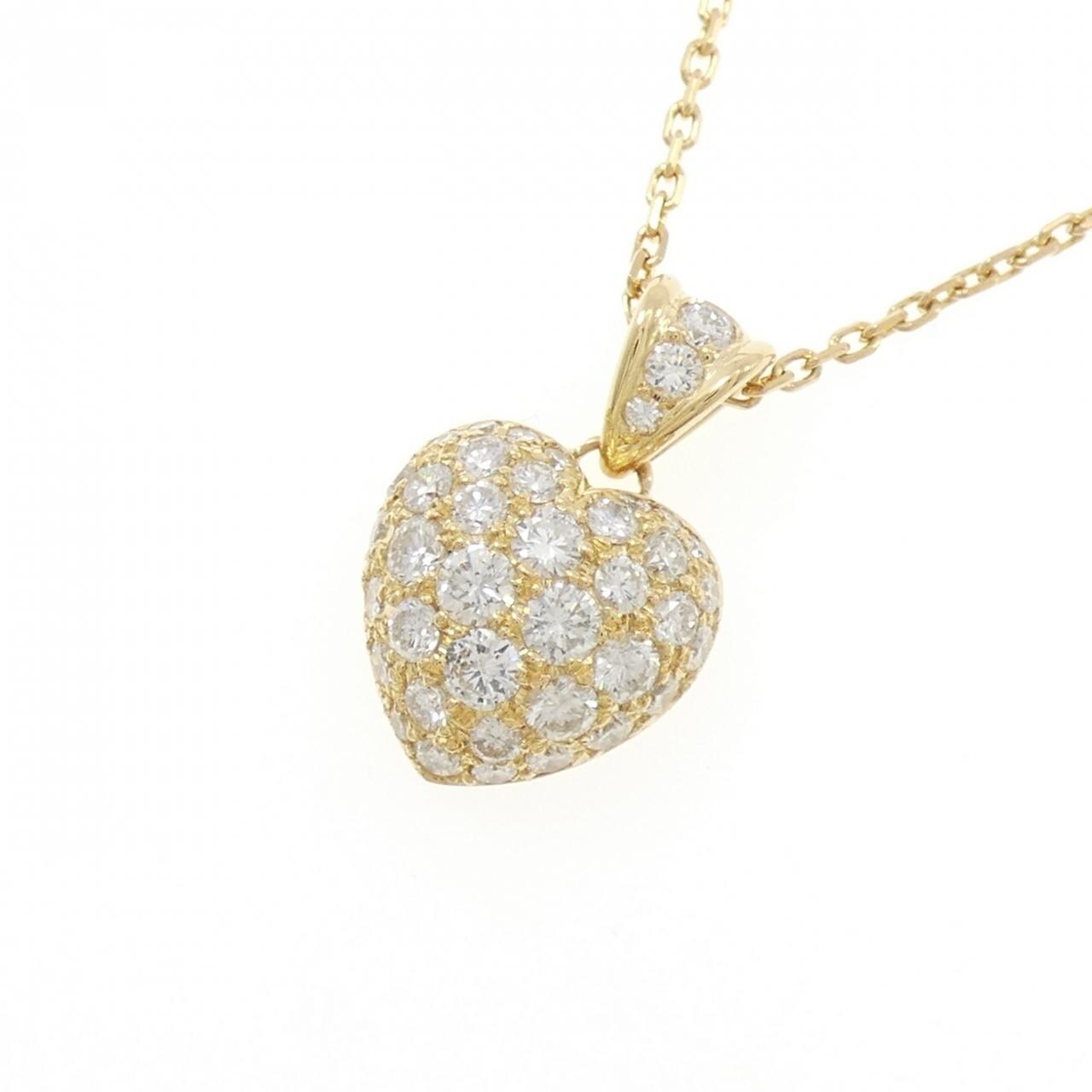 K18YG ハート ダイヤモンド ネックレス 1.50CT