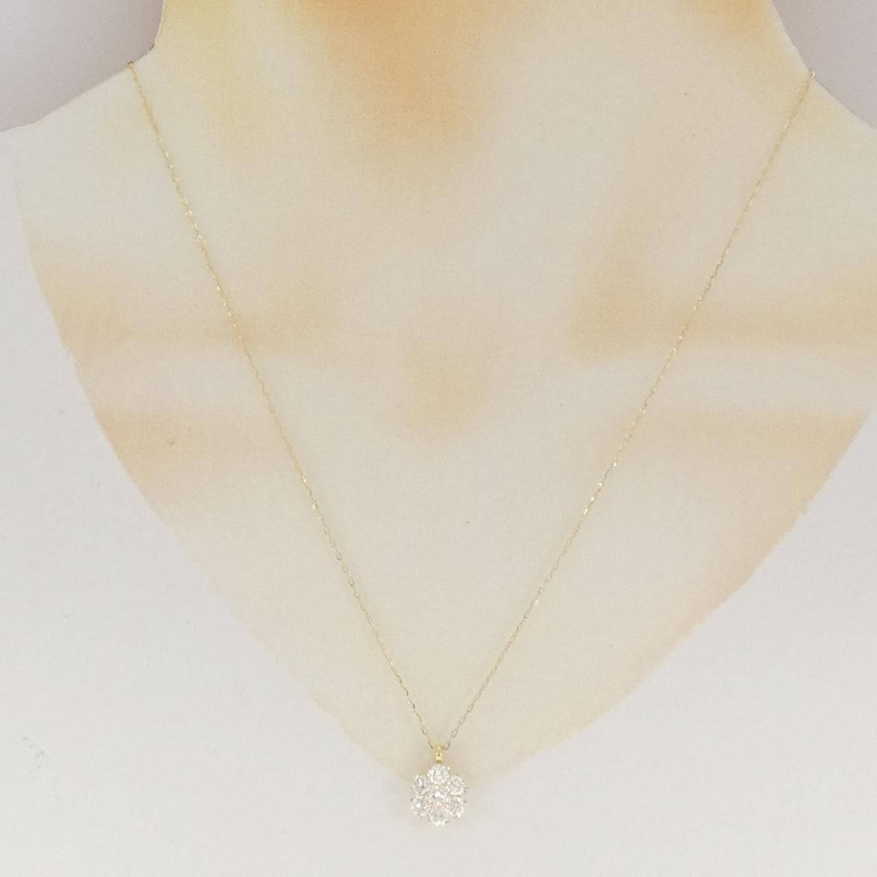 K18YG フラワー ダイヤモンド ネックレス 1.00CT