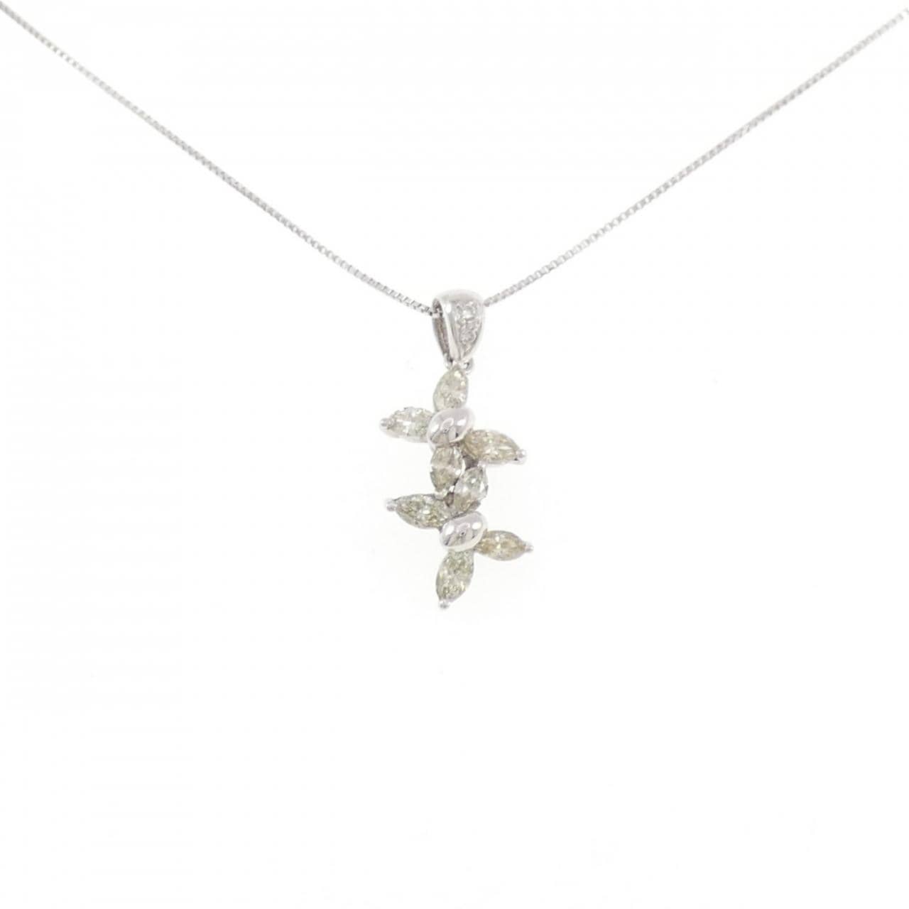 K18WG ダイヤモンド ネックレス 0.64CT