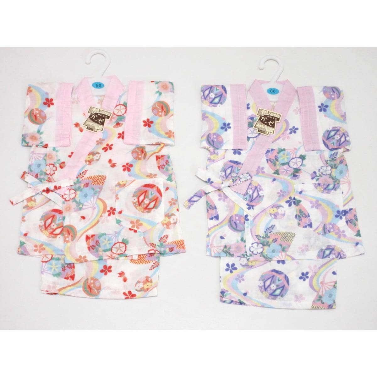 【未使用品】子供　ガーゼ甚平　２枚セット　８０ｃｍ