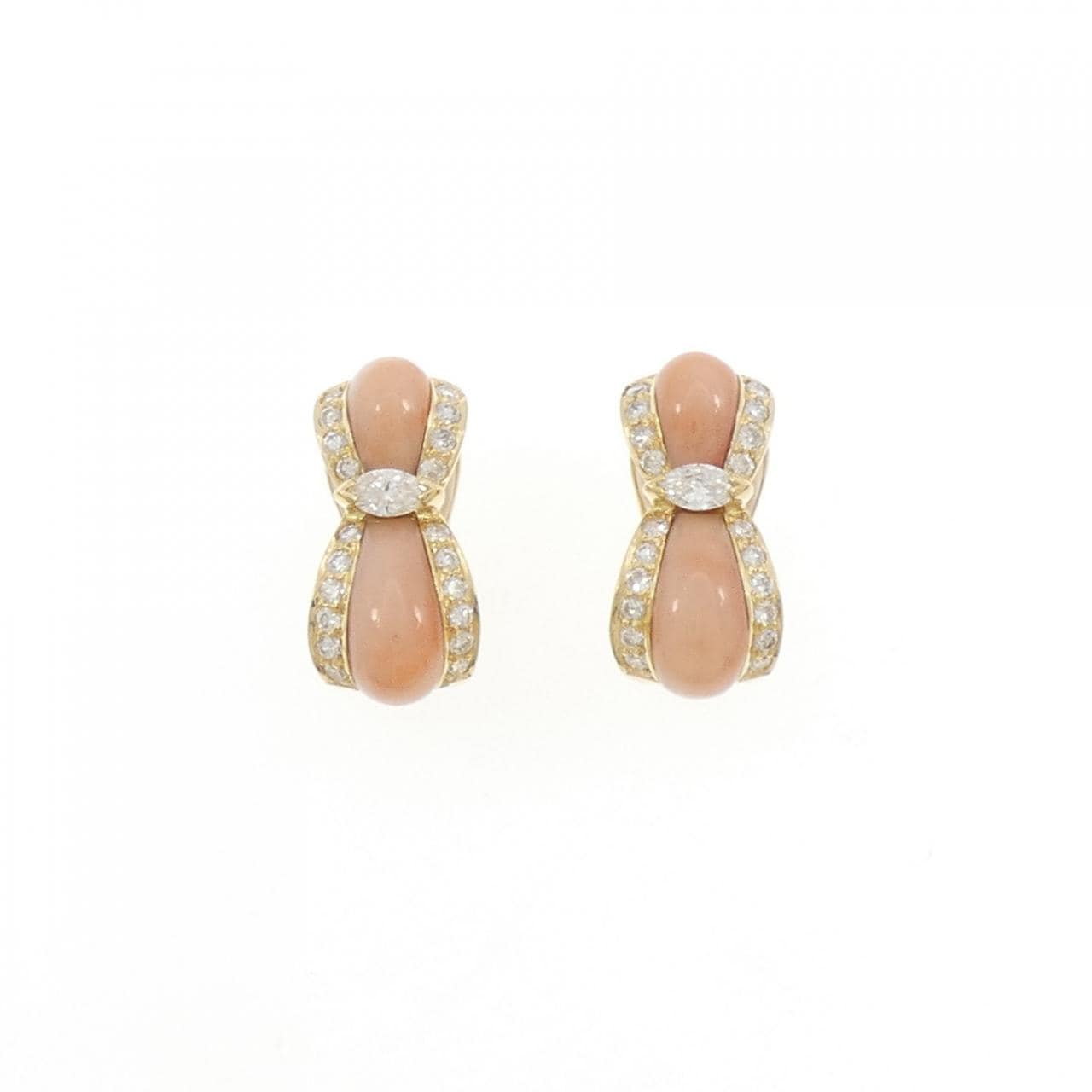 K18YG サンゴ イヤリング