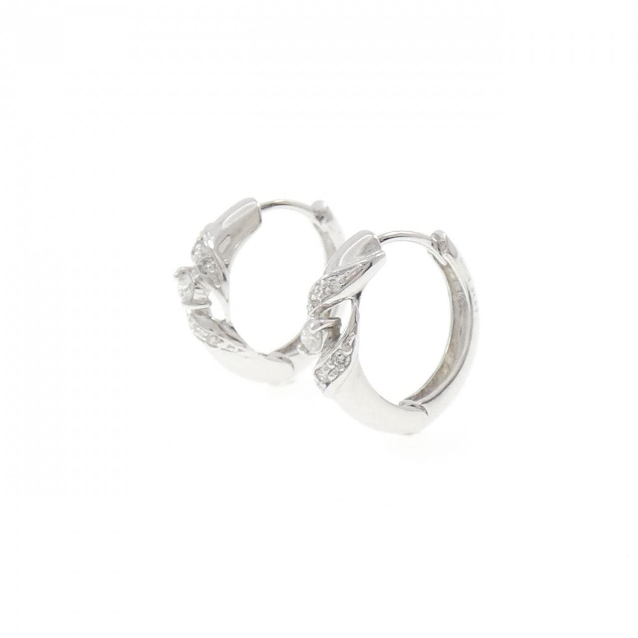 K10WG ダイヤモンド ピアス 0.14CT