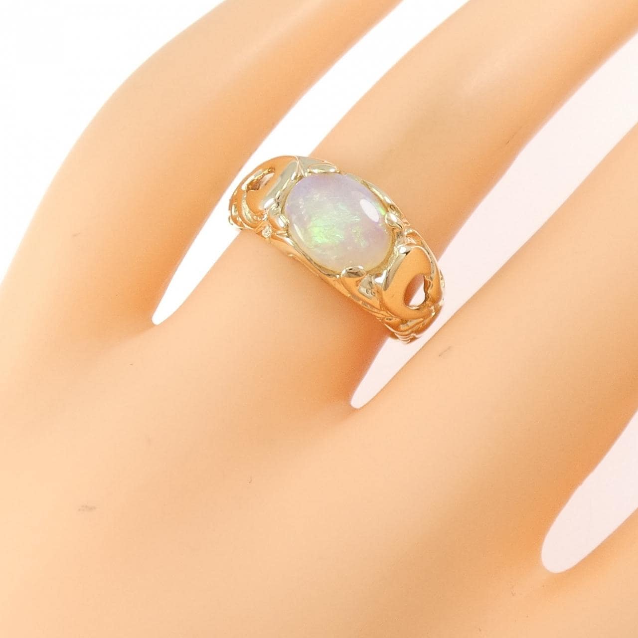 585YG オパール リング