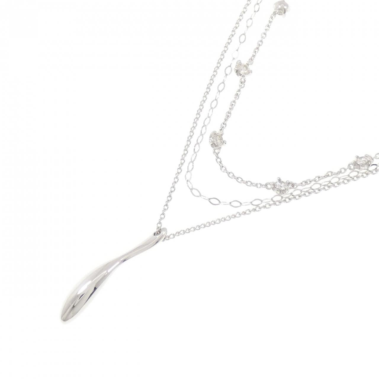 K18WG ダイヤモンド ネックレス 0.26CT